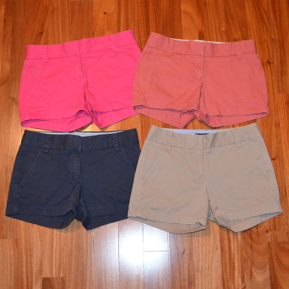 Bundle of 4 J. Crew Broken-In Chino shorts size 00